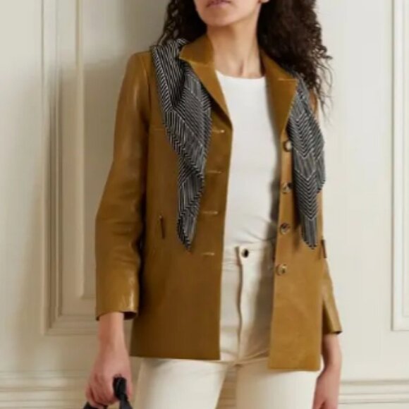 Khaite Russo Lambskin Leather Jacket in Tan 4 - Picture 2 of 15